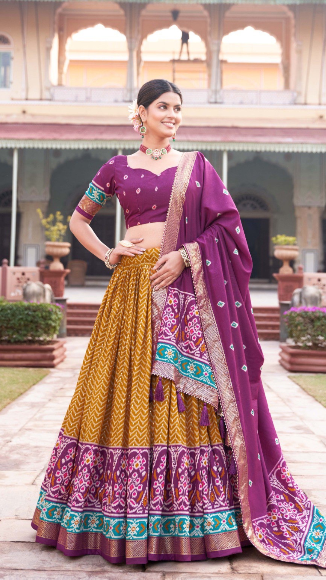 NIDHI :TUSSAR SILK LENGHA