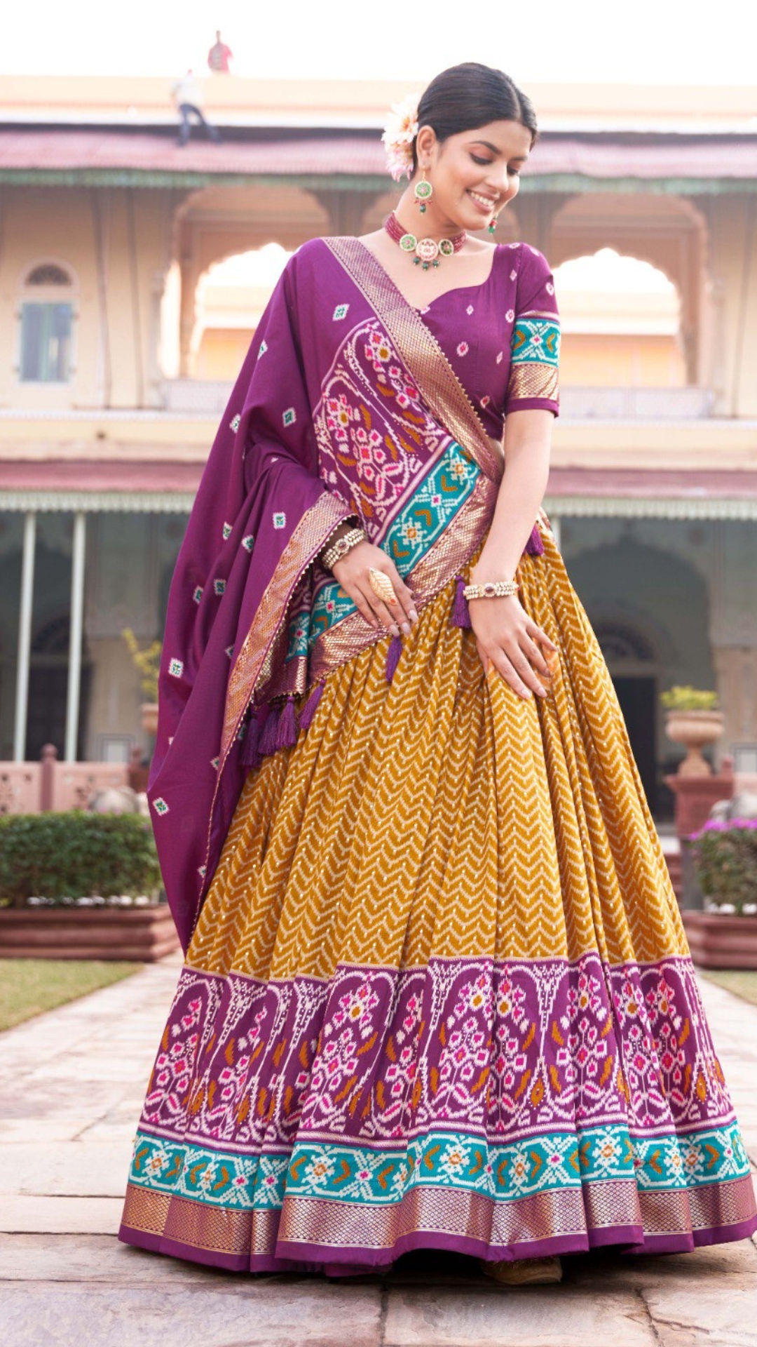 NIDHI :TUSSAR SILK LENGHA