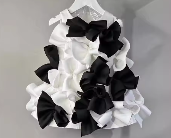 V Desi Mini Chin Ruffle Satin Dress | Girls Designer Party & Birthday Wear