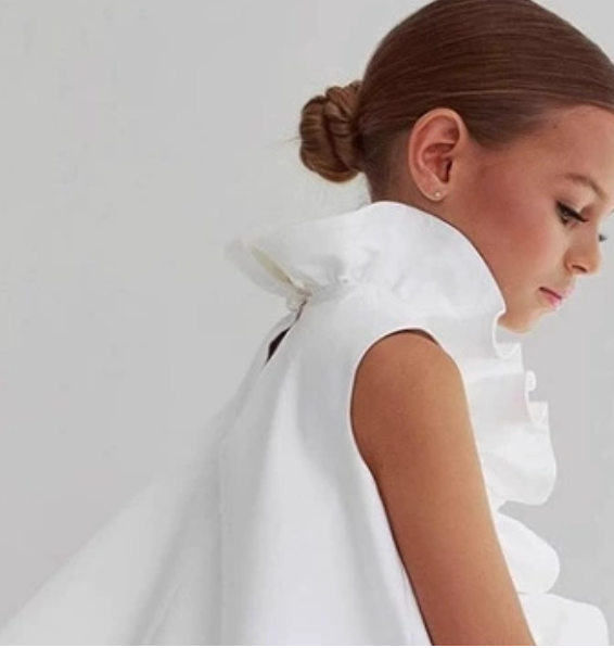 V Desi Mini Chic A-Line Mini Ruffle Dress | Structured Fabric Manipulation Knee-Length Girls Party Wear
