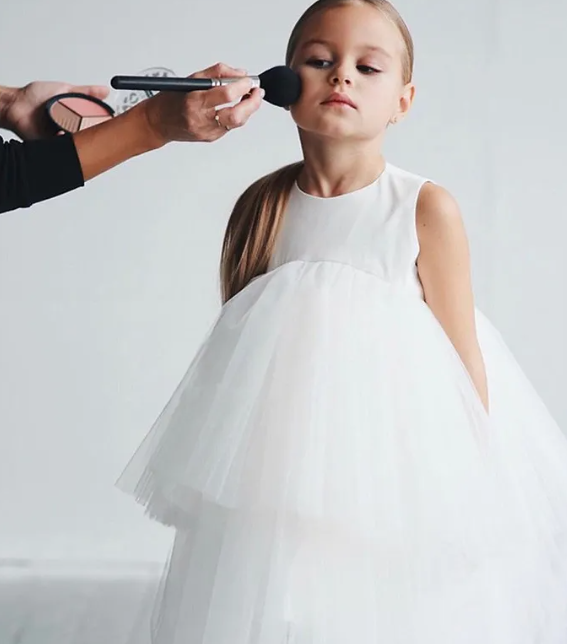 🖤 V Desi Mini Chic Flared Tulle Dress – Baby & Toddler Girls Party Dress