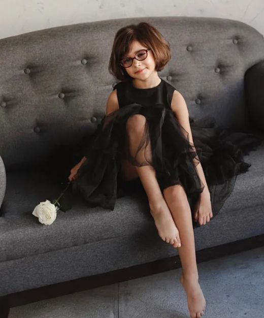 🖤 V Desi Mini Chic Flared Tulle Dress – Baby & Toddler Girls Party Dress