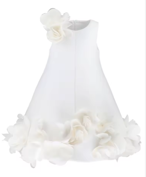 V Desi Mini Chic One-Shoulder Floral Satin Dress | Girls Designer Party & Wedding Outfit