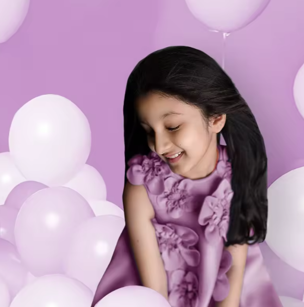 V Desi Mini Chic Purple Floral Satin Dress | Straight Silhouette Designer Girls Outfit