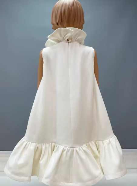 V Desi Mini Chic A-Line Mini Ruffle Dress | Structured Fabric Manipulation Knee-Length Girls Party Wear