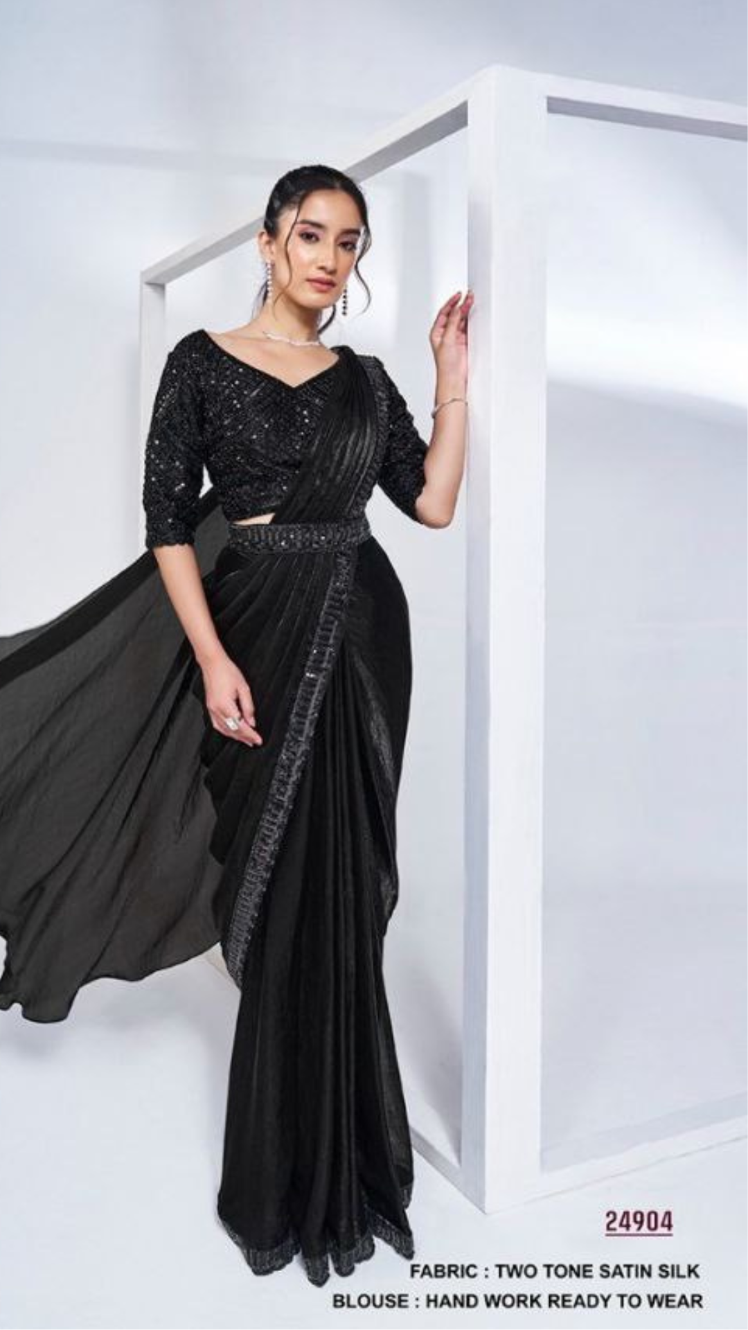 ISHANI BLACK DRAPE AND SASSY SAREE