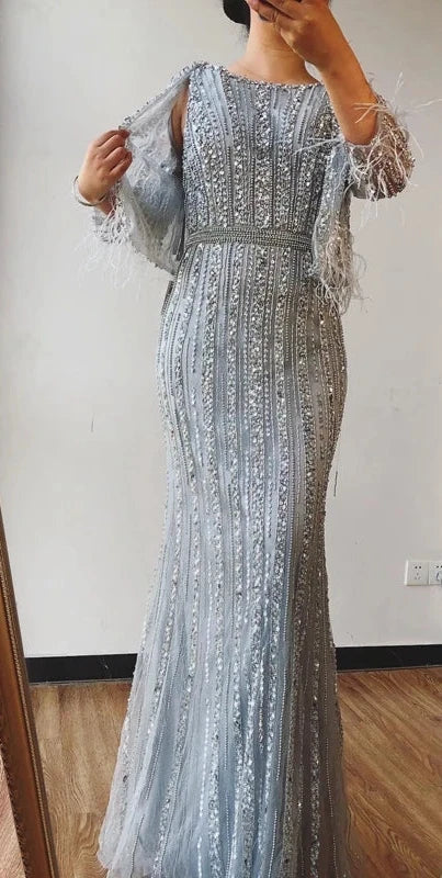 Luxe allure beaded mermaid dress