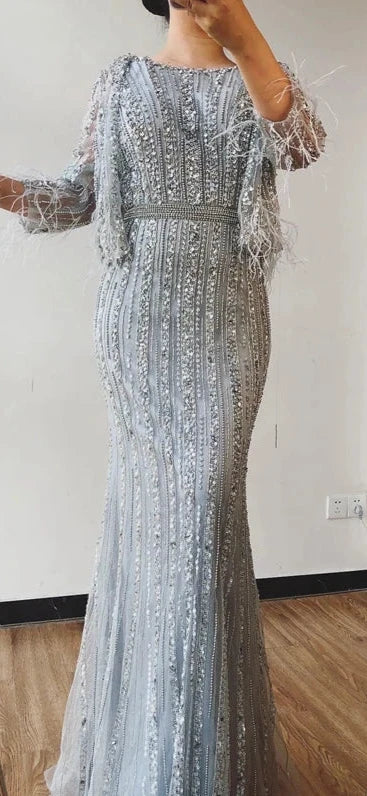 Luxe allure beaded mermaid dress