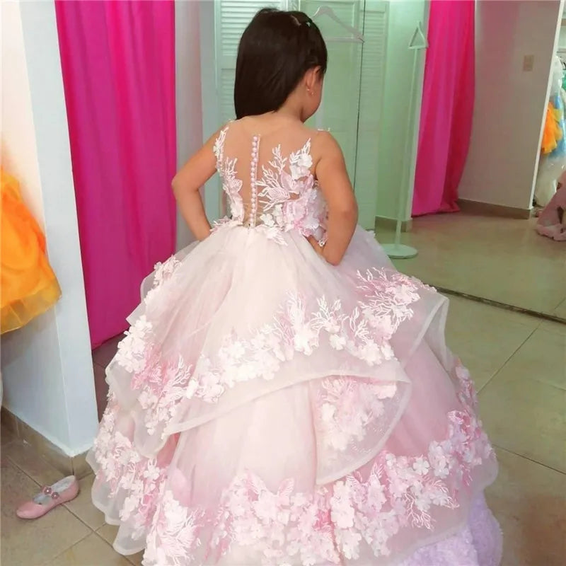 Pink Applique Lace gown