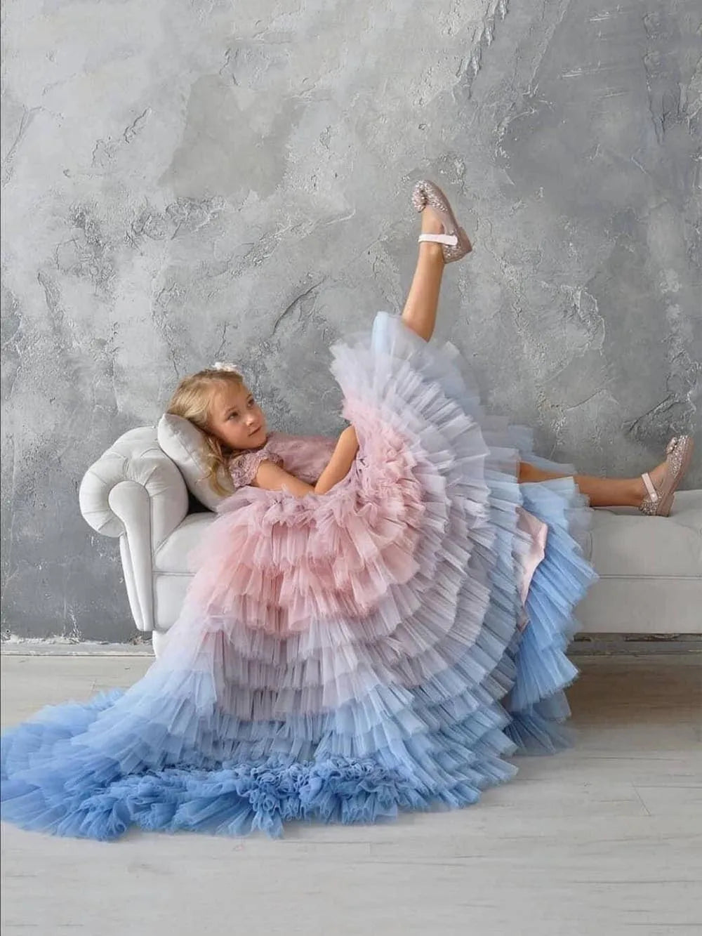 Tulle Tiered Pageant Dress