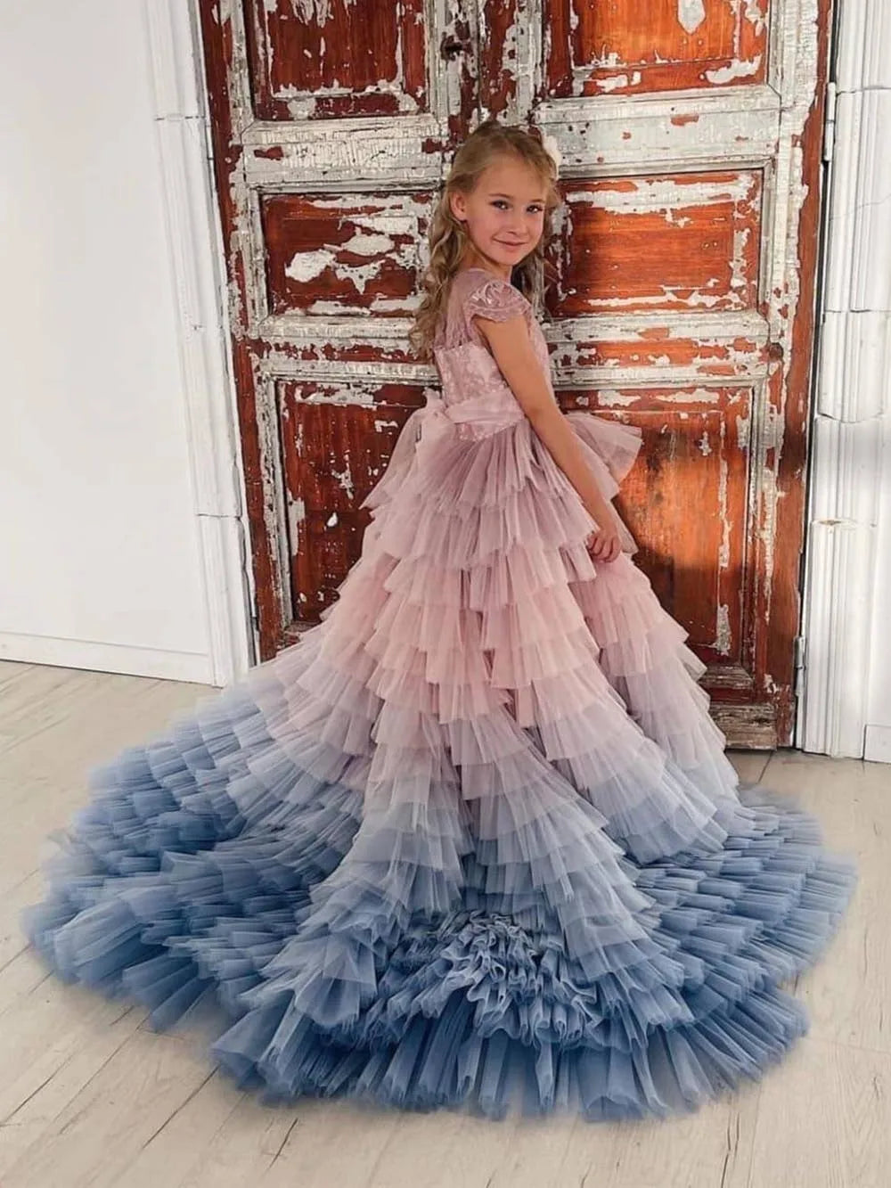 Tulle Tiered Pageant Dress