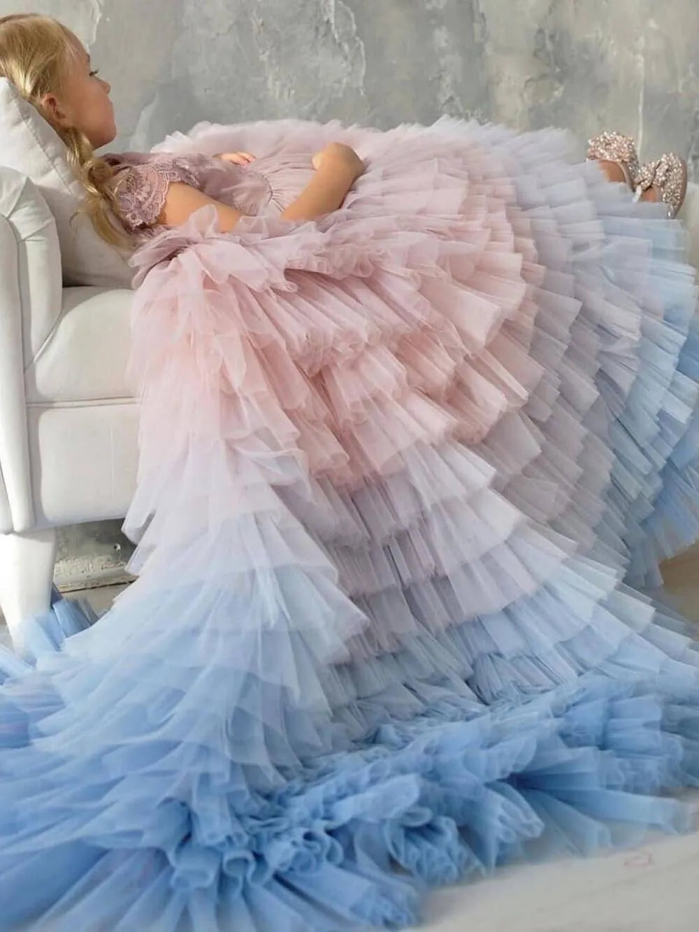 Tulle Tiered Pageant Dress