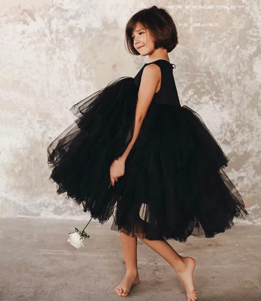 🖤 V Desi Mini Chic Flared Tulle Dress – Baby & Toddler Girls Party Dress